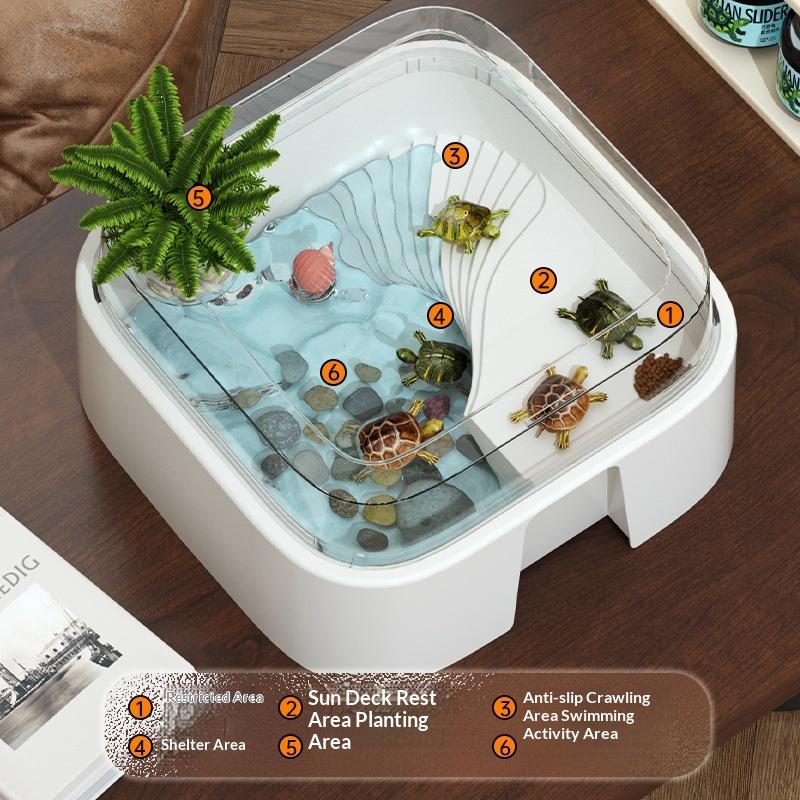 Home Decor Habitat - Neues Transparentes Schildkröten-Terrarium Heim-Desktop-Dekoration Schildkrötenbox mit