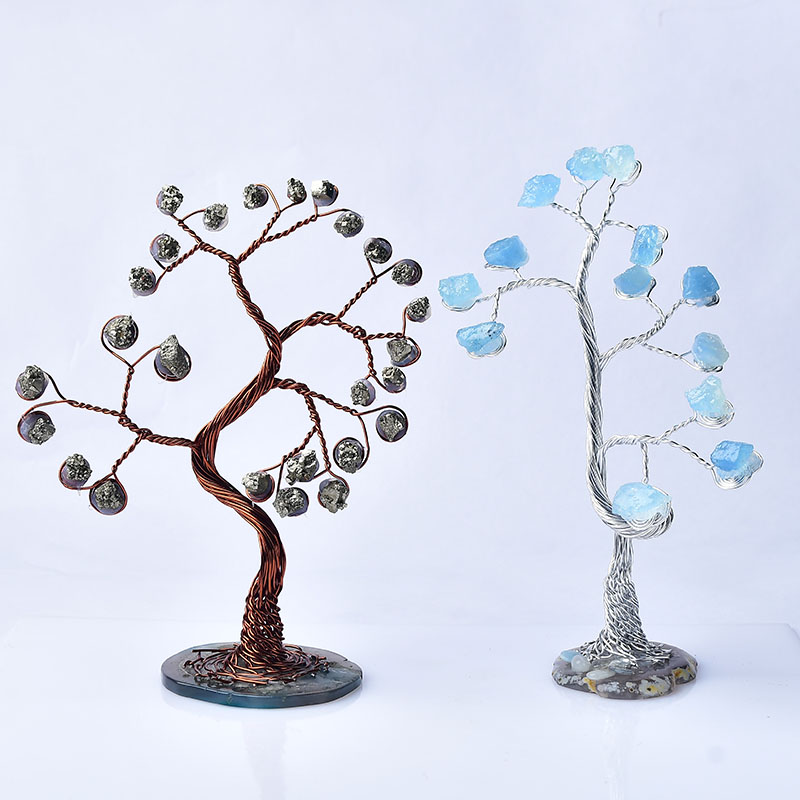 Home Decor Locations - 1PC Natürliche Aquamarin Pyrit Baum des