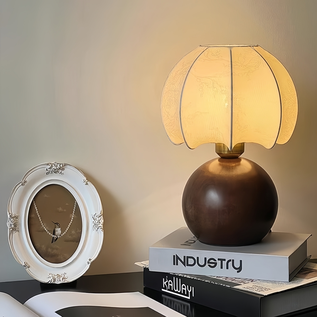 Home Decor Gold - Vintage-Tischlampe mit Blumenmuster, mittelalterliche Nachttischlampe, Schlafzimmer,