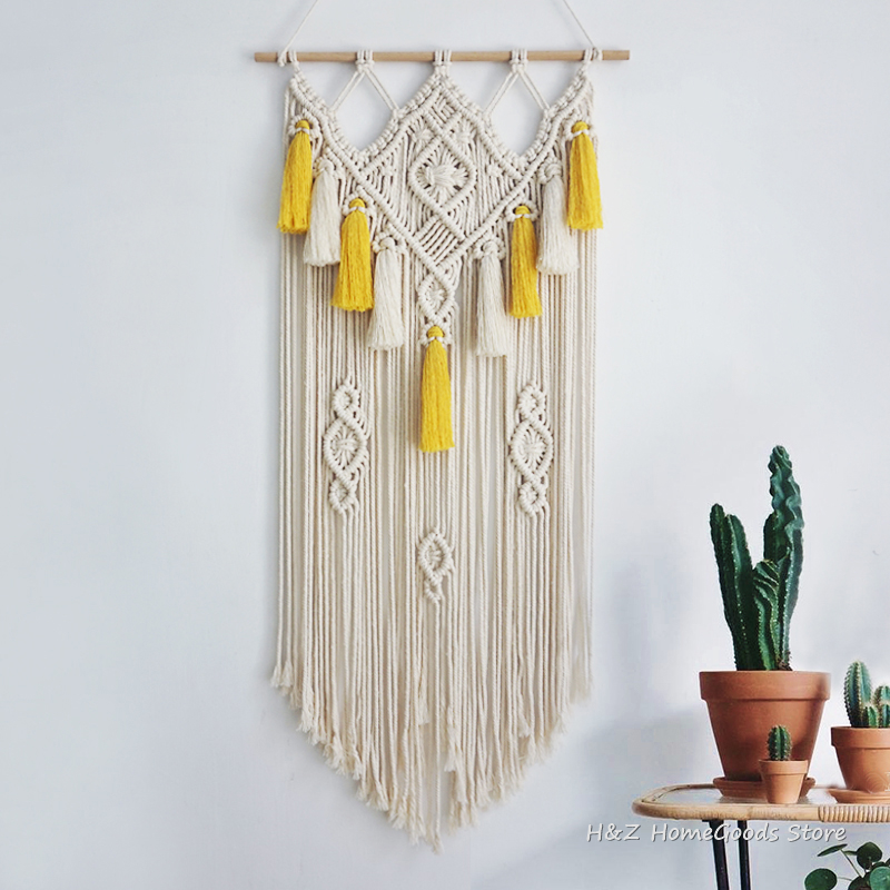 Yarn Home Decor - Macrame Wand Hängen Gewebt Wandteppich Boho
