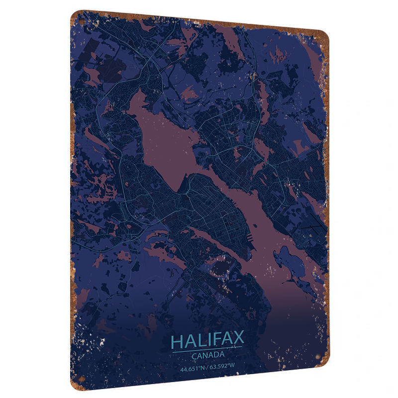 Home Decor Canada - Halifax Kanada-Stadtkarte, Metall-Wandkunst, moderne Heimdekoration, einzigartiger