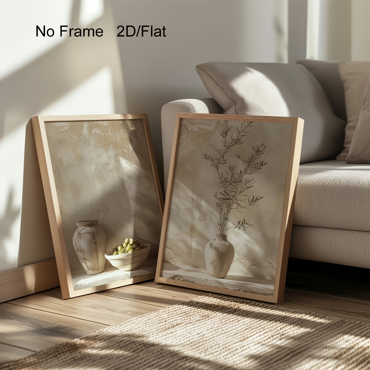 Home Decor Youtube - Mediterranes Oliven-Stilleben Wandkunst-Set (2 Stück), neutrale