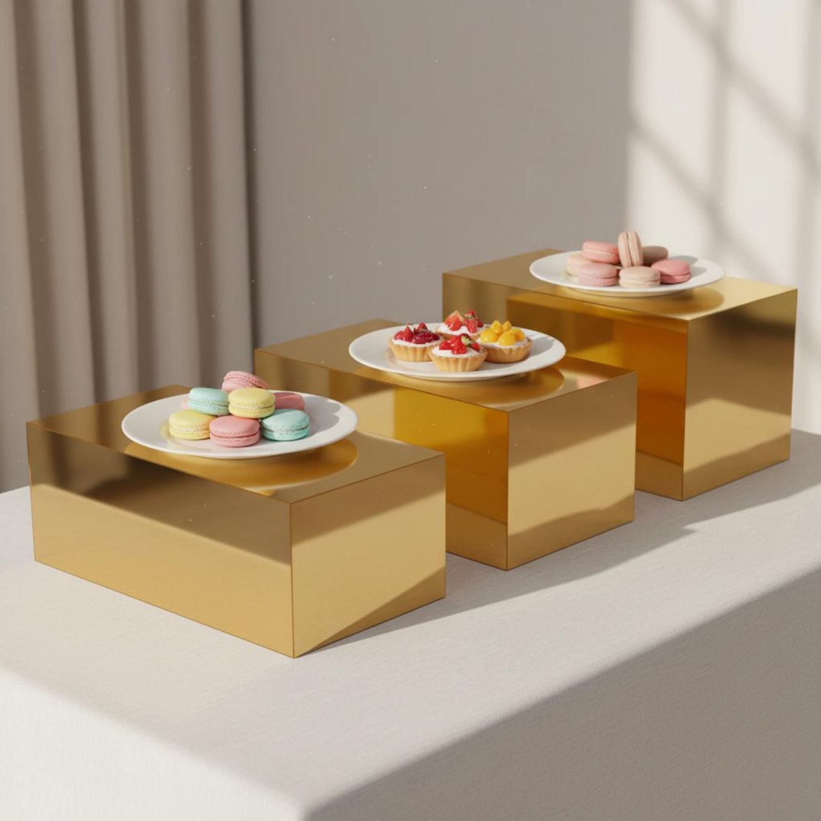 3-teiliges Gold-Acryl-Display- – Home Decor Gold Bewertung und Preis