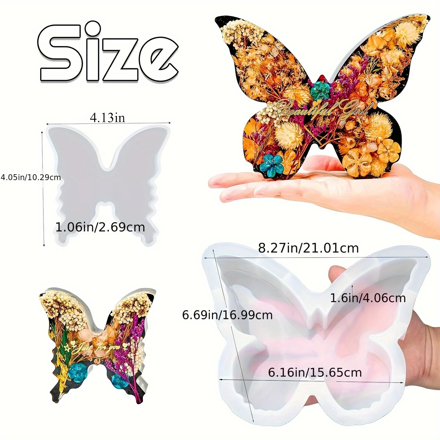 Zwei Größen Schmetterlingsharz – Home Decor Manufacturers Bewertung und Preis