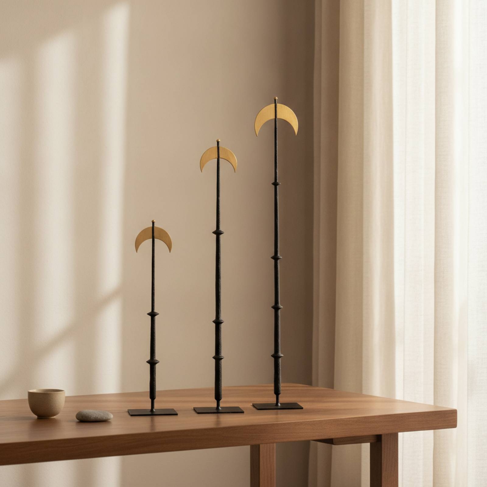 3-teilige Halbmond-Dekoration, – Home Decor Gold Bewertung und Preis