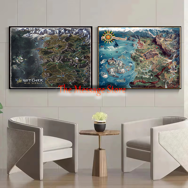 Witcher Weltkarte Kontinent Or – Home Decor Locations Bewertung und Preis