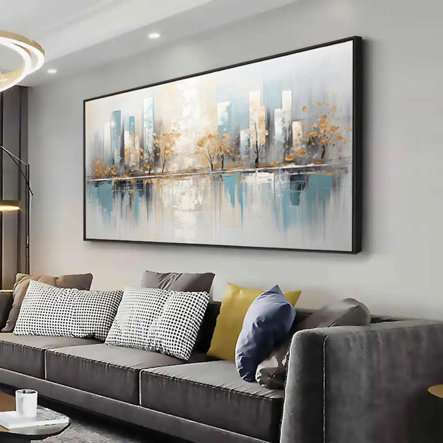Rahmenlose moderne abstrakte L – Home Decor Gold Bewertung und Preis