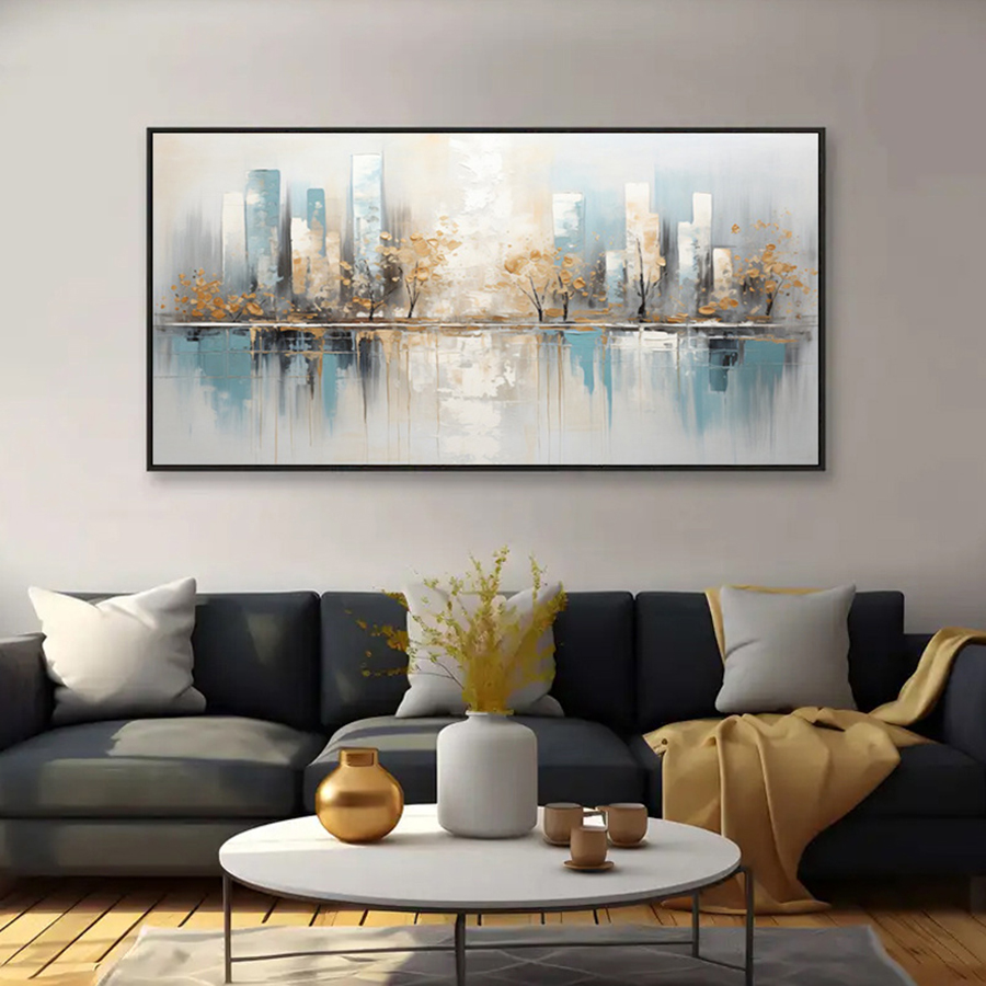 Rahmenlose moderne abstrakte L – Home Decor Gold Bewertung und Preis