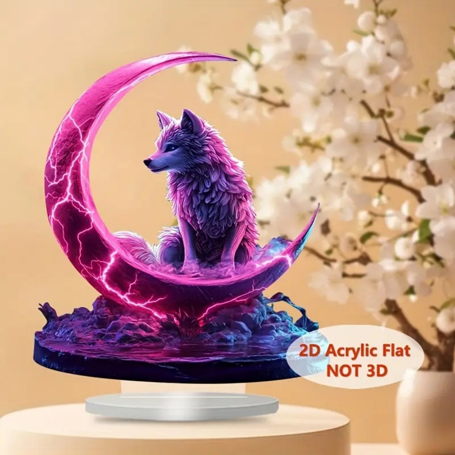 Flammen-Wolf-Statue, 2D-Flach- – Home Decor Kit Bewertung und Preis