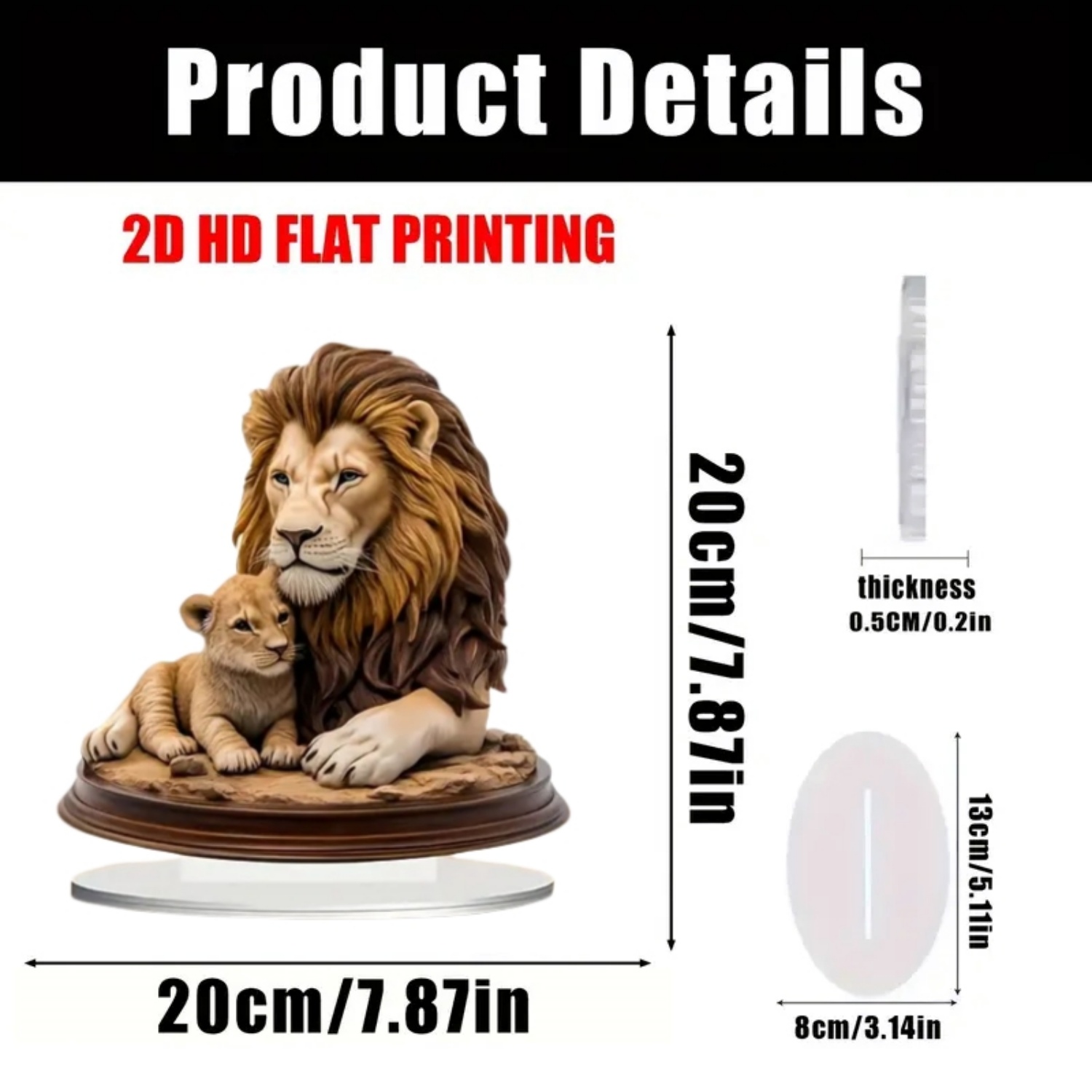 Männliche Löwenstatue, 2D-Flac – Home Decor Kit Bewertung und Preis