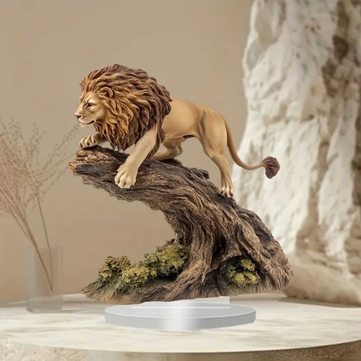 Männliche Löwenstatue, 2D-Flac – Home Decor Kit Bewertung und Preis