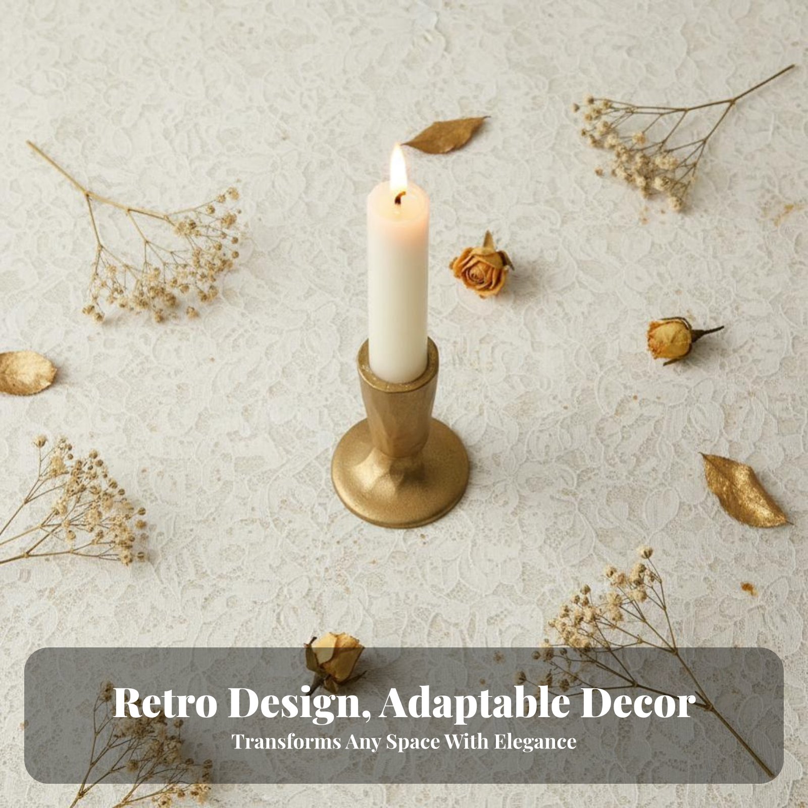 Goldener Gusseisen-Kerzenhalte – Home Decor Gold Bewertung und Preis