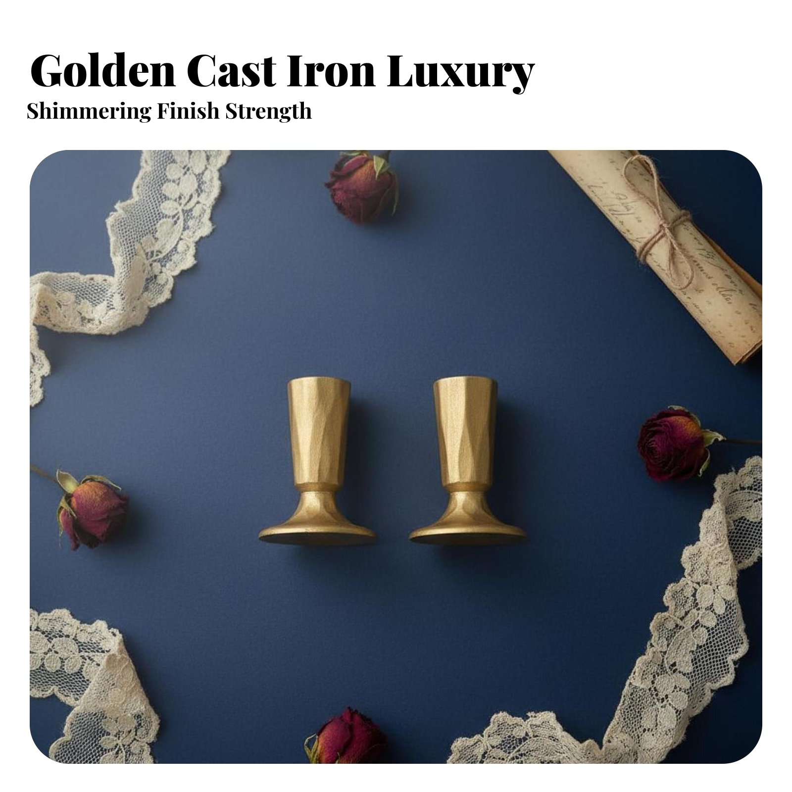 Goldener Gusseisen-Kerzenhalte – Home Decor Gold Bewertung und Preis